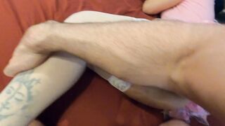 Daughter snuggles with stepfather into bed and gets fuck