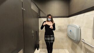 Ex-Wife flashes and gets caught masturbating into outside restroom