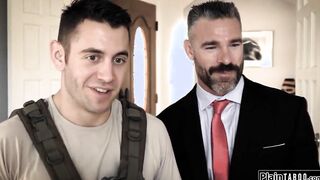 Hubby watches his school girl gets blown by his long hooters fiance
