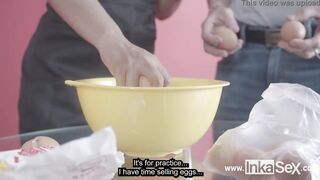 Tremendous Peruvian dark haired nougat seller gets caught by pervert buyer