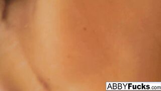 Abigail takes a quick shower and shaves her snatch