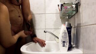 Stepsister helped jerk off her brother!