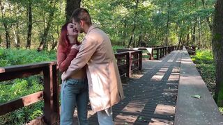 Outdoors Blowing cock and sex with anal plug KleoModel