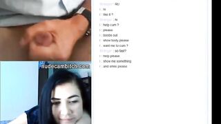 Huge penis reaction on live web cam chat