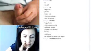 Huge penis reaction on live web cam chat