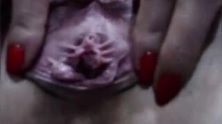 Russian MILF play with saggy titties two.