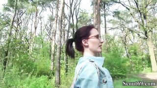 German Scout - College Red Head Barely Legal Lia inside Outdoor Casting