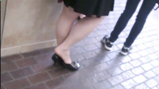 Candid heels shoeplay Cutie legs