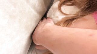 Brazenly Banged & Cum Into Daughter Who Stuck Into Couch