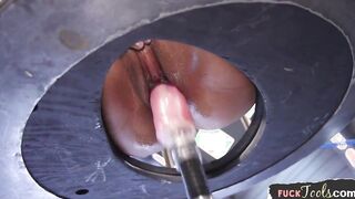 Beautiful african orgasms during machine sex