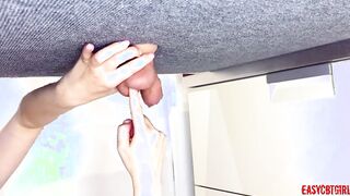 Hoe grabs the nuts and clicks them with her finger