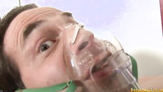 Domina 19 year old wanks off rough penis