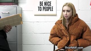 Blonde 19 year old and mom blowing officers penis