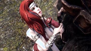 Troll fucks a big titted Hot | Huge Dick Monster |