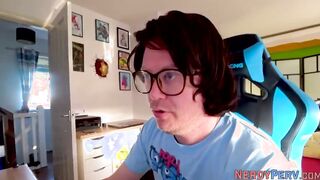 Real bimbo blows Yorkshire geek