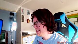 Real bimbo blows Yorkshire geek