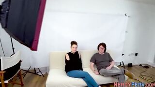 Real bimbo blows Yorkshire geek