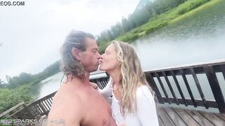 Fucking at a homemade lake into Alaska