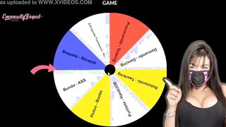 Cutie hispanic dark hair featuring the wheel of sex game, twerking