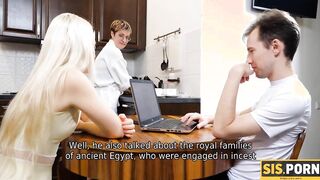 SISPORN. Lustful blonde starts exploiting stepbrothers cock for delight