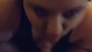 Bbw wifey blows dick for facial