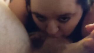 Bbw wifey blows dick for facial