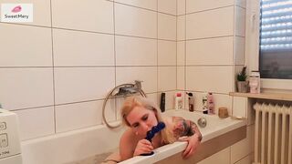 Bombshell student loves her monster sex toy - into Restroom