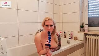 Bombshell student loves her monster sex toy - into Restroom