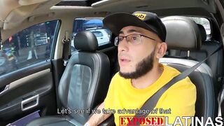 Patricia Acevedo blows a penis into teh vehicle and then