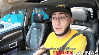 Patricia Acevedo blows a penis into teh vehicle and then