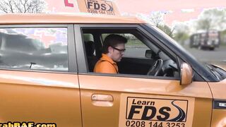Blonde Czech cabbie blows off her passenger before sex