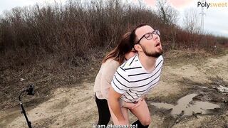 My bitch screamed loudly so she ate her cum) (pegging,