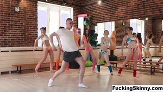 five Slender Babes one Aerobics Instructor