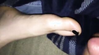 Toe Fucking Sleeping Ex-Wife Cumming On Her Foot