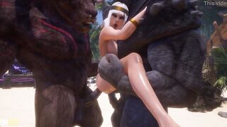 Monsters with Horse Cocks Banged! big boobed blonde | Huge Penis