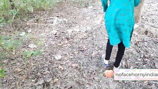 Punjab Beauty Teenie Pee and showing her booty into jungle