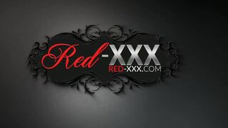 Lusty older Red XXX masturbating and panty stuffing