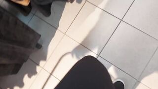 Italian stepmother shows you her huge butt inside a shop