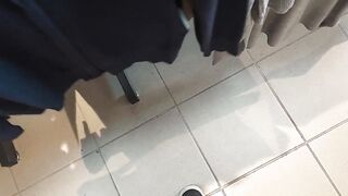 Italian stepmother shows you her huge butt inside a shop