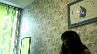 Adorable Russian college girl bimbos with raven hair is being blowed
