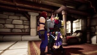 chick takes Elf, Human and Orc Dicks inside a WhoreCraft.