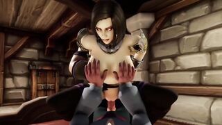 chick takes Elf, Human and Orc Dicks inside a WhoreCraft.