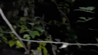 I cum inside her mouth at night inside a dark forest