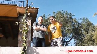 Blonde german tourist screwed inside Mallorca