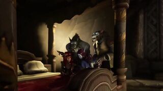 Elf & Werewolf Group Sex