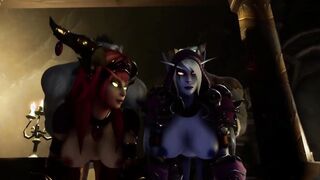 Elf & Werewolf Group Sex