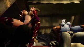 Elf & Werewolf Group Sex