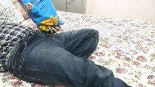 Young Slutty Step Sister Blows Brothers Penis Into Front Of
