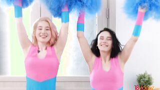 18videoz - College cheerleaders Sara Rich, Milana three-way