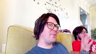 Amateur brit sucking off nerds penis